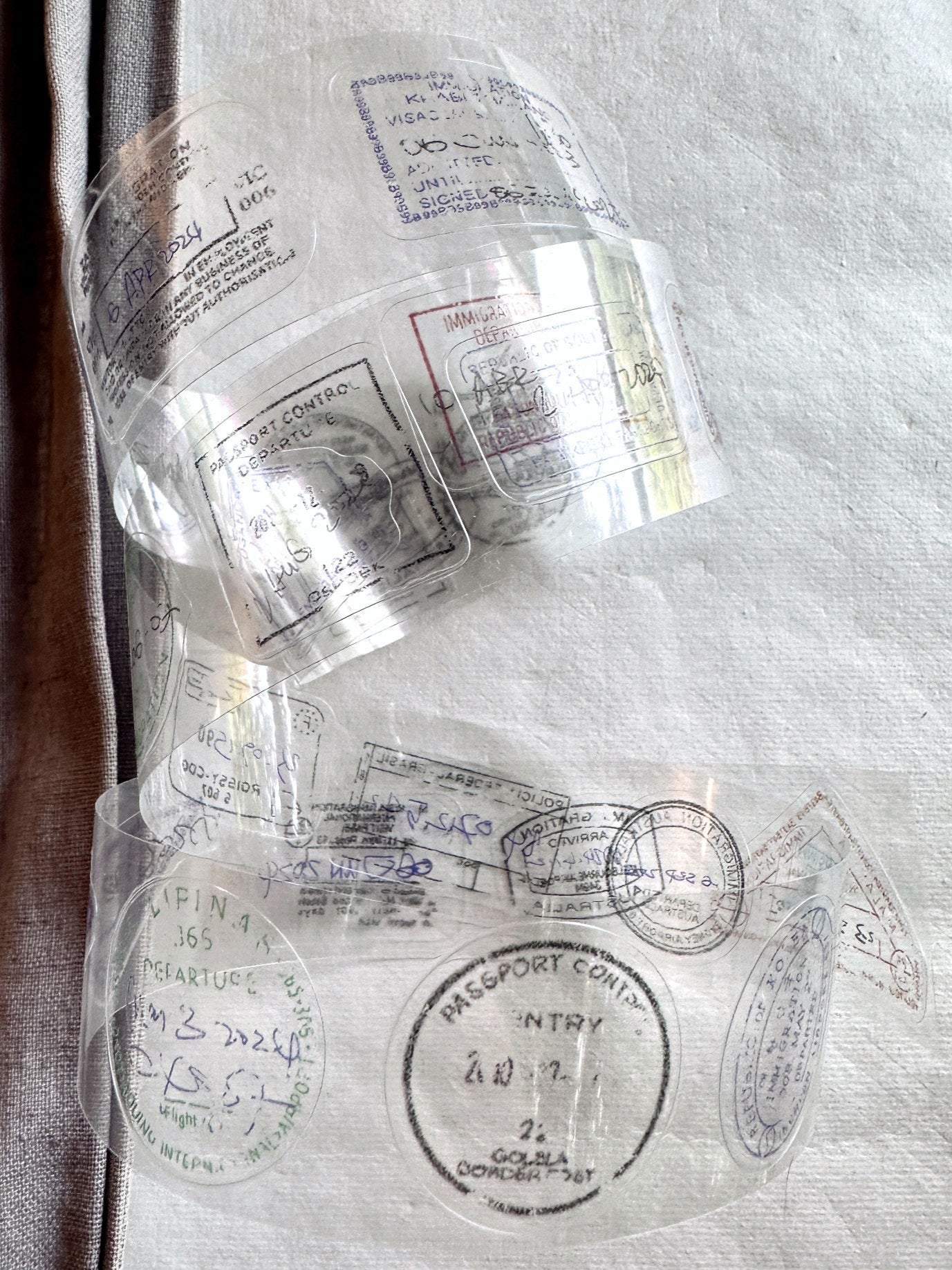 Jr. Journal - Expired Visa Stamp kiss-cut PVC tape SAMPLES