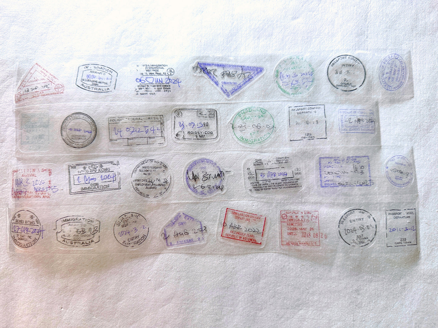 Jr. Journal - Expired Visa Stamp kiss-cut PVC tape SAMPLES