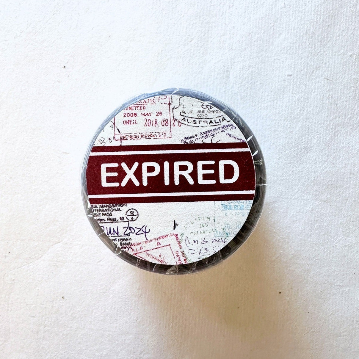 Jr. Journal - Expired Visa Stamp kiss-cut PVC tape SAMPLES