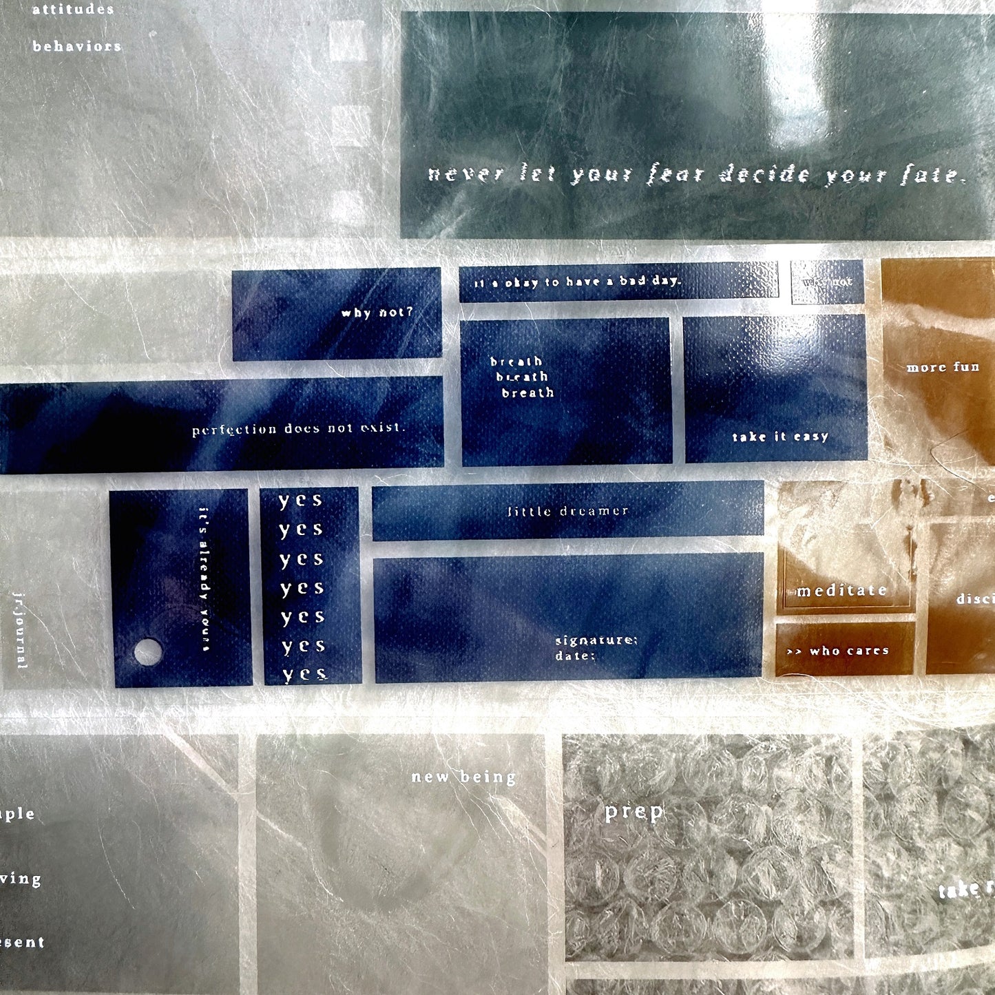 Jr. Journal - Clear Tag PET tape SAMPLES