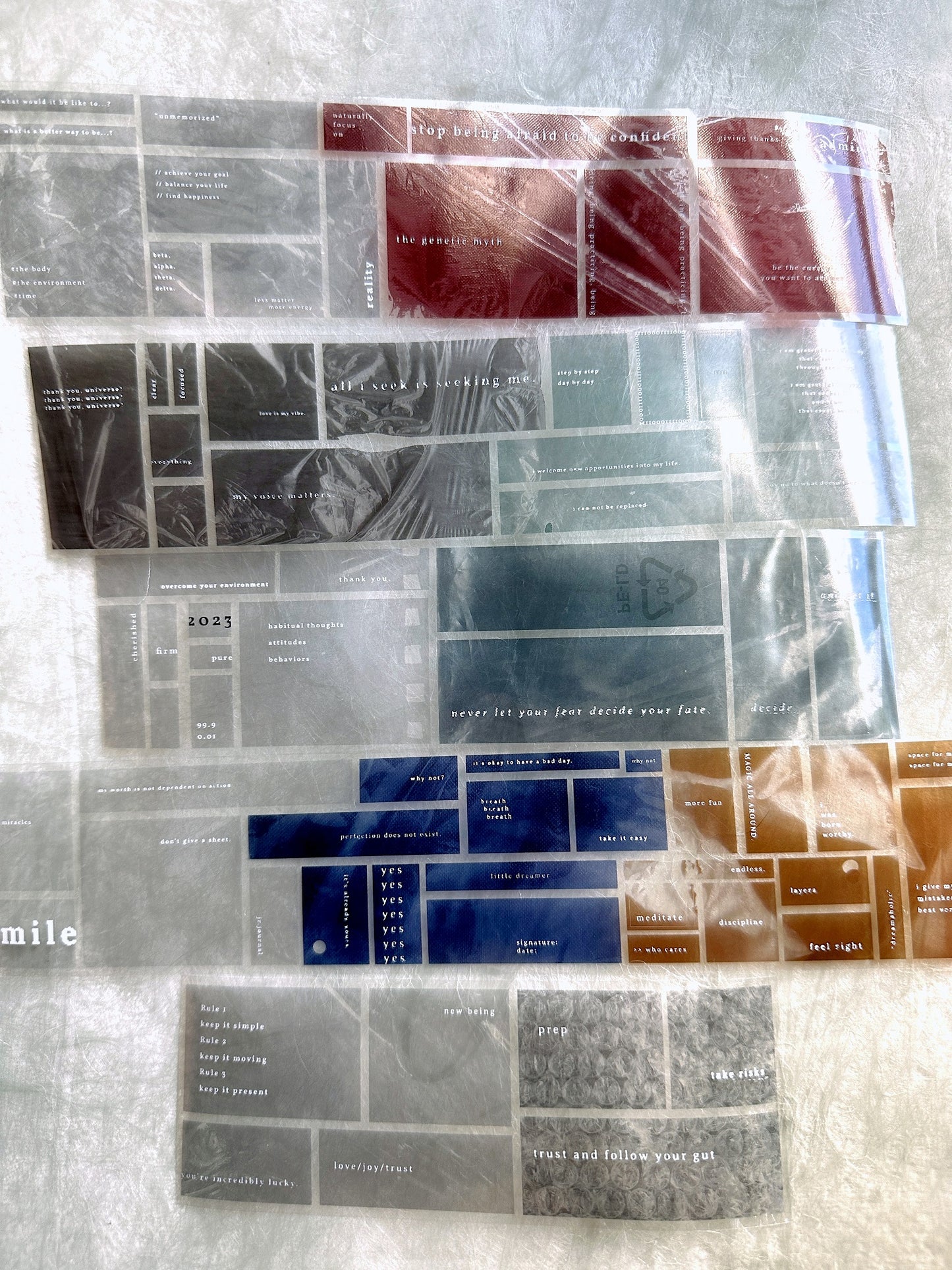Jr. Journal - Clear Tag PET tape SAMPLES