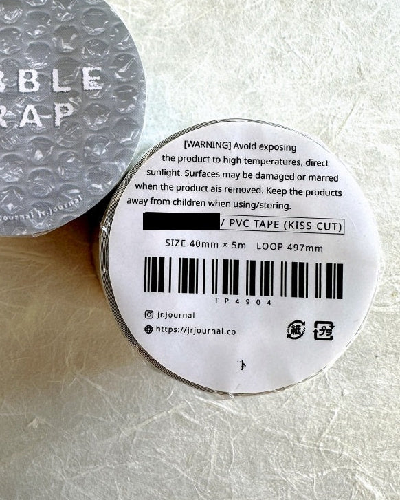 Jr. Journal - Bubble cushioning dots kiss-cut PVC tape (sticker roll) SAMPLES
