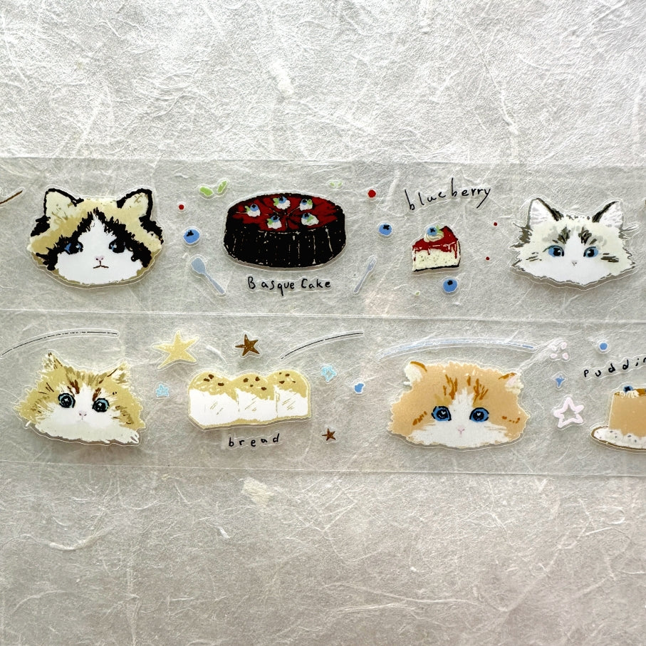 JiYu Studio - Cat Afternoon Tea kiss-cut PET tape SAMPLES