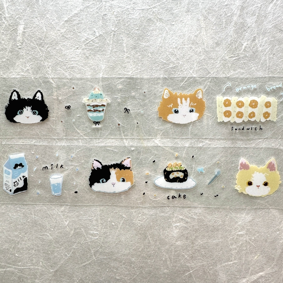 JiYu Studio - Cat Afternoon Tea kiss-cut PET tape SAMPLES