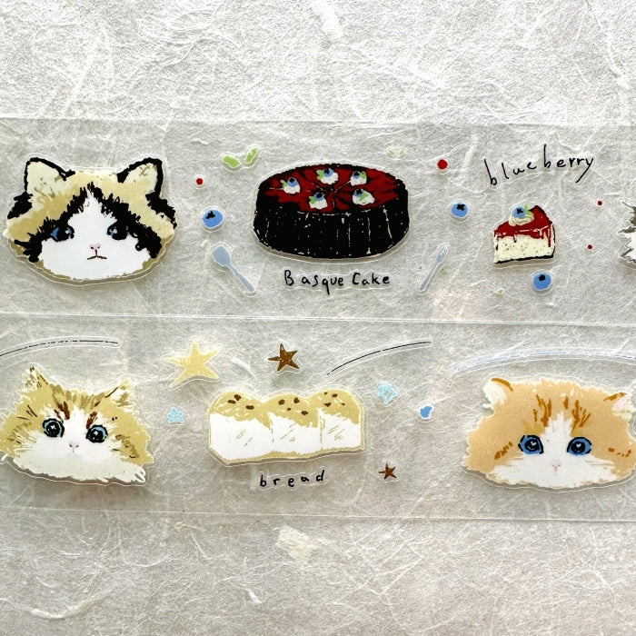 JiYu Studio - Cat Afternoon Tea kiss-cut PET tape SAMPLES