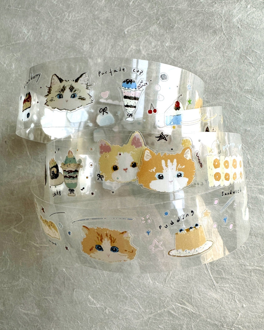 JiYu Studio - Cat Afternoon Tea kiss-cut PET tape SAMPLES