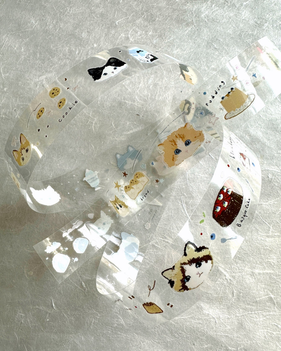 JiYu Studio - Cat Afternoon Tea kiss-cut PET tape SAMPLES