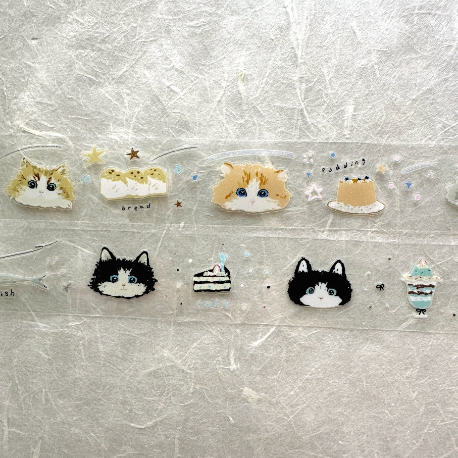 JiYu Studio - Cat Afternoon Tea kiss-cut PET tape SAMPLES
