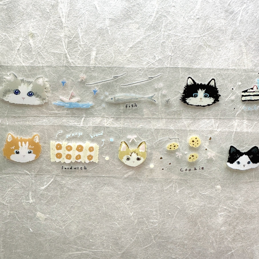 JiYu Studio - Cat Afternoon Tea kiss-cut PET tape SAMPLES