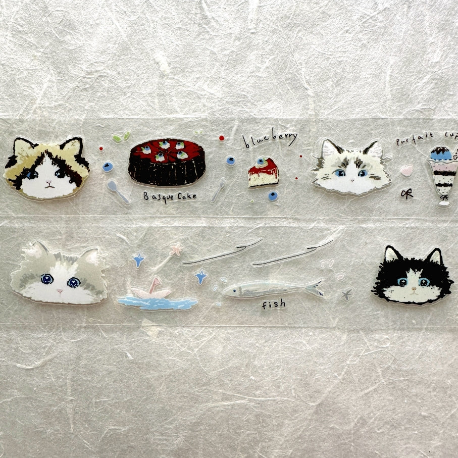 JiYu Studio - Cat Afternoon Tea kiss-cut PET tape SAMPLES