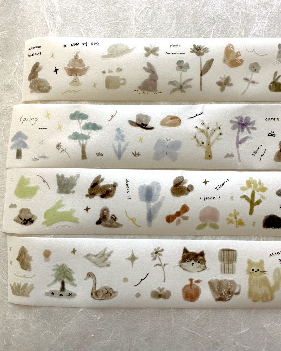 JiYu Studio - Spring Gift kiss-cut washi tape SAMPLES