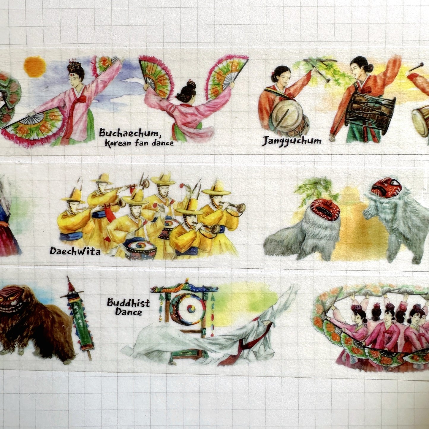 Jidam - Korean Buddhist Traditional Dance & Music masking tape SAMPLES