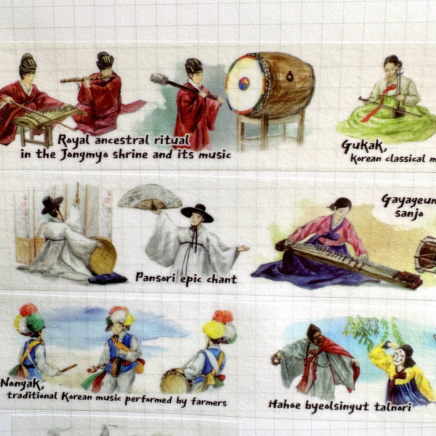 Jidam - Korean Buddhist Traditional Dance & Music masking tape SAMPLES