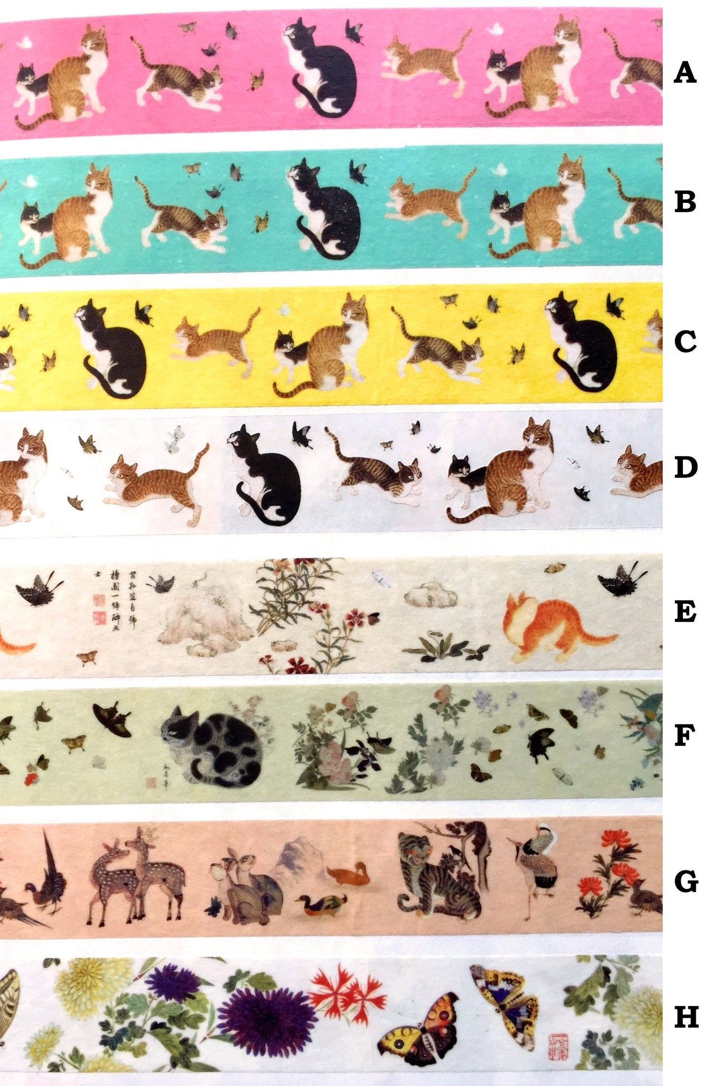 Jidam - Korean classical cat art masking tape SAMPLES