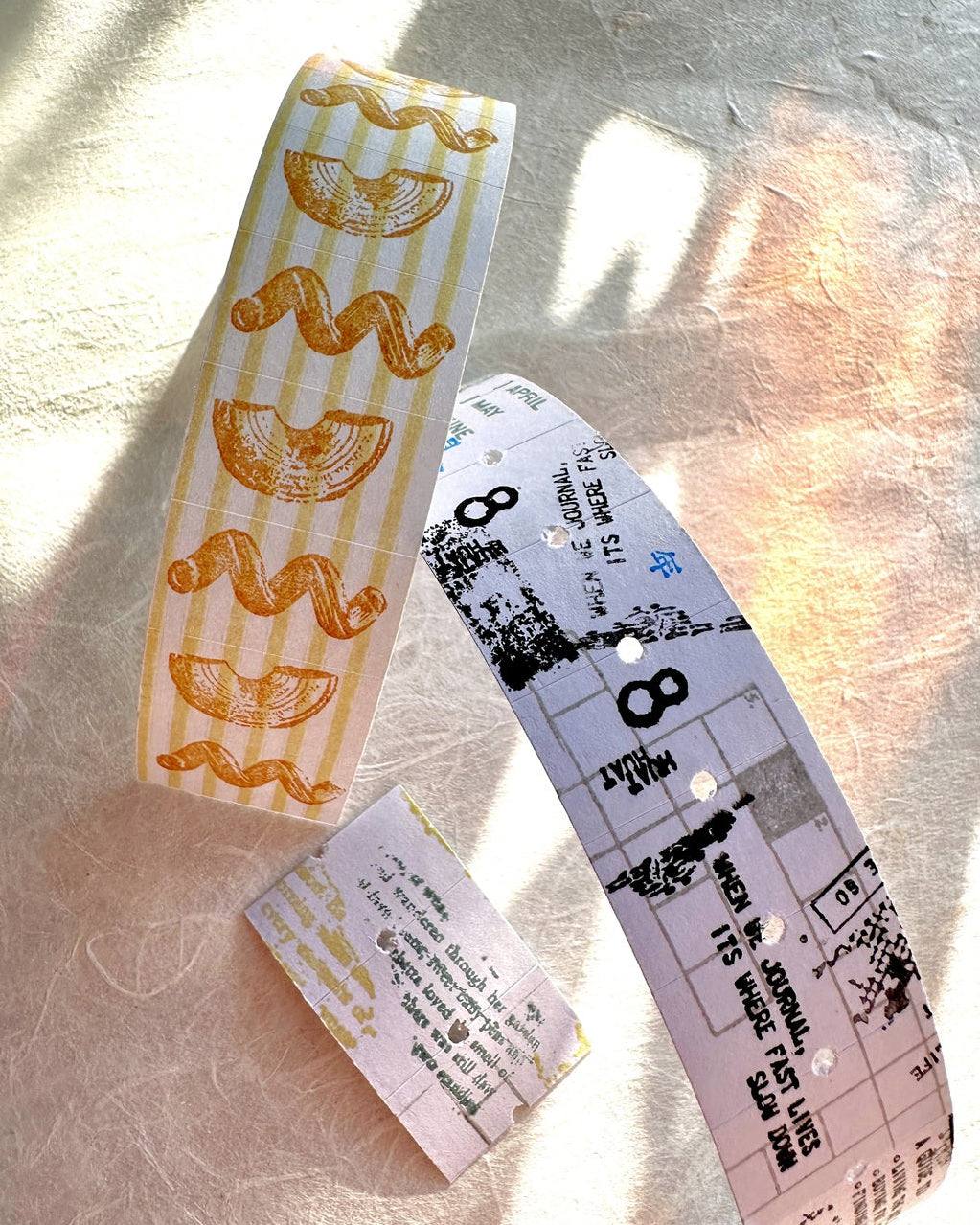 Jieyanow Atelier - Bird with Ribbon & Yellow Stripe label sticker rolls SAMPLES