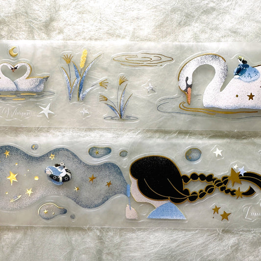 Journal Pages x idiot_sandwich.exe - Starry Night kiss-cut PET tape with matte gold (4 x 125 cm) SAMPLES