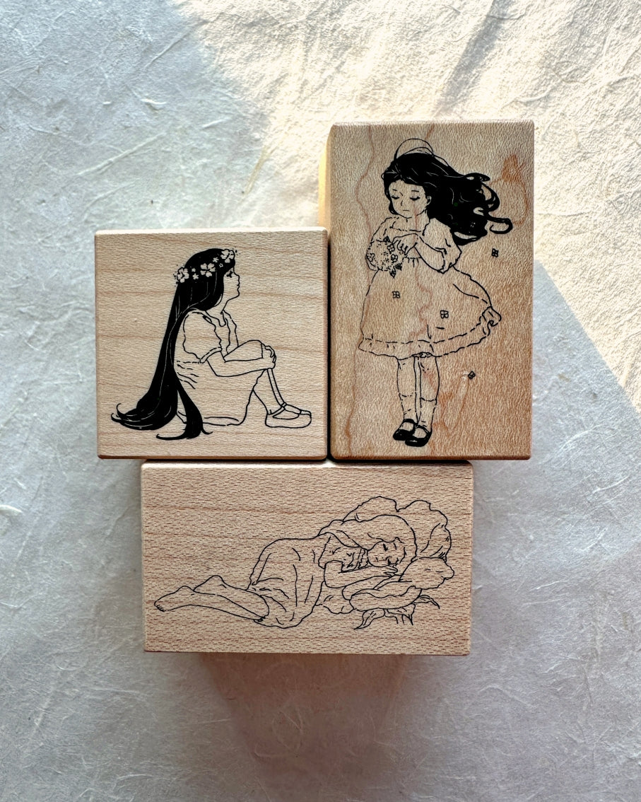 Joy You Studio - flower girls rubber stamps [Lightly Used]