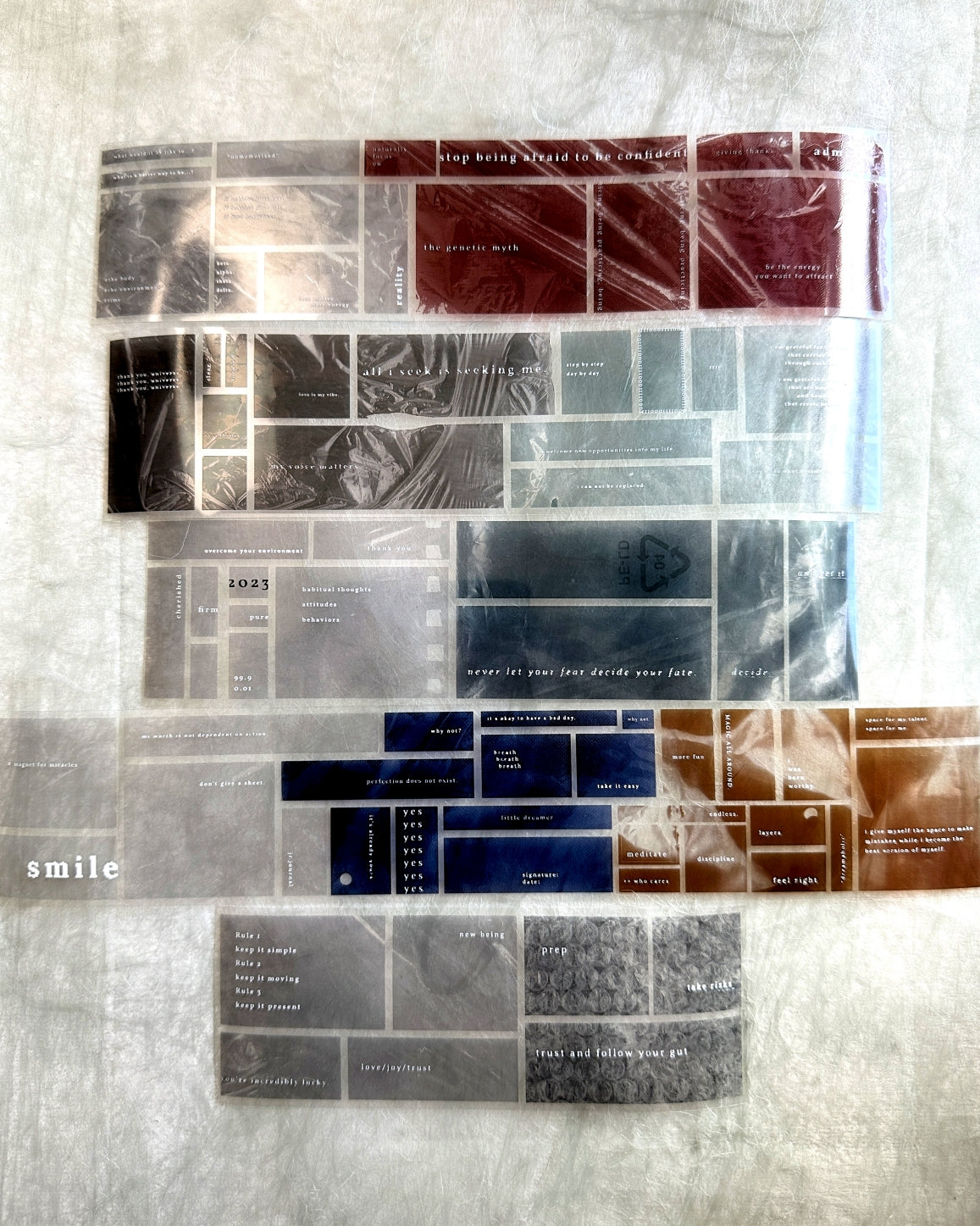 Jr. Journal - Clear Tag PET tape SAMPLES