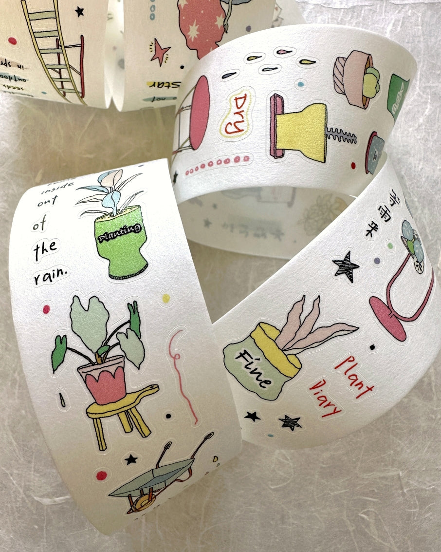 JuJuCat - Plant diary kiss-cut washi tape SAMPLES