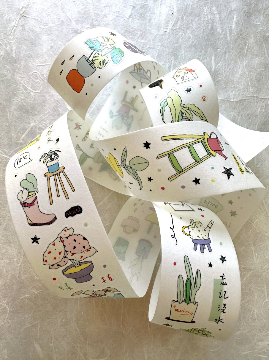 JuJuCat - Plant diary kiss-cut washi tape SAMPLES