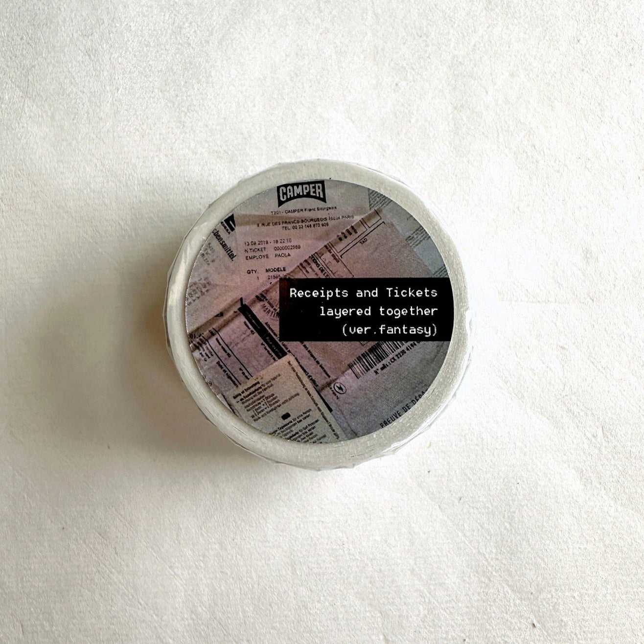 KMMILE - Receipts & Tickets Layered Together, Fantasy masking tape SAMPLES (1 meter)