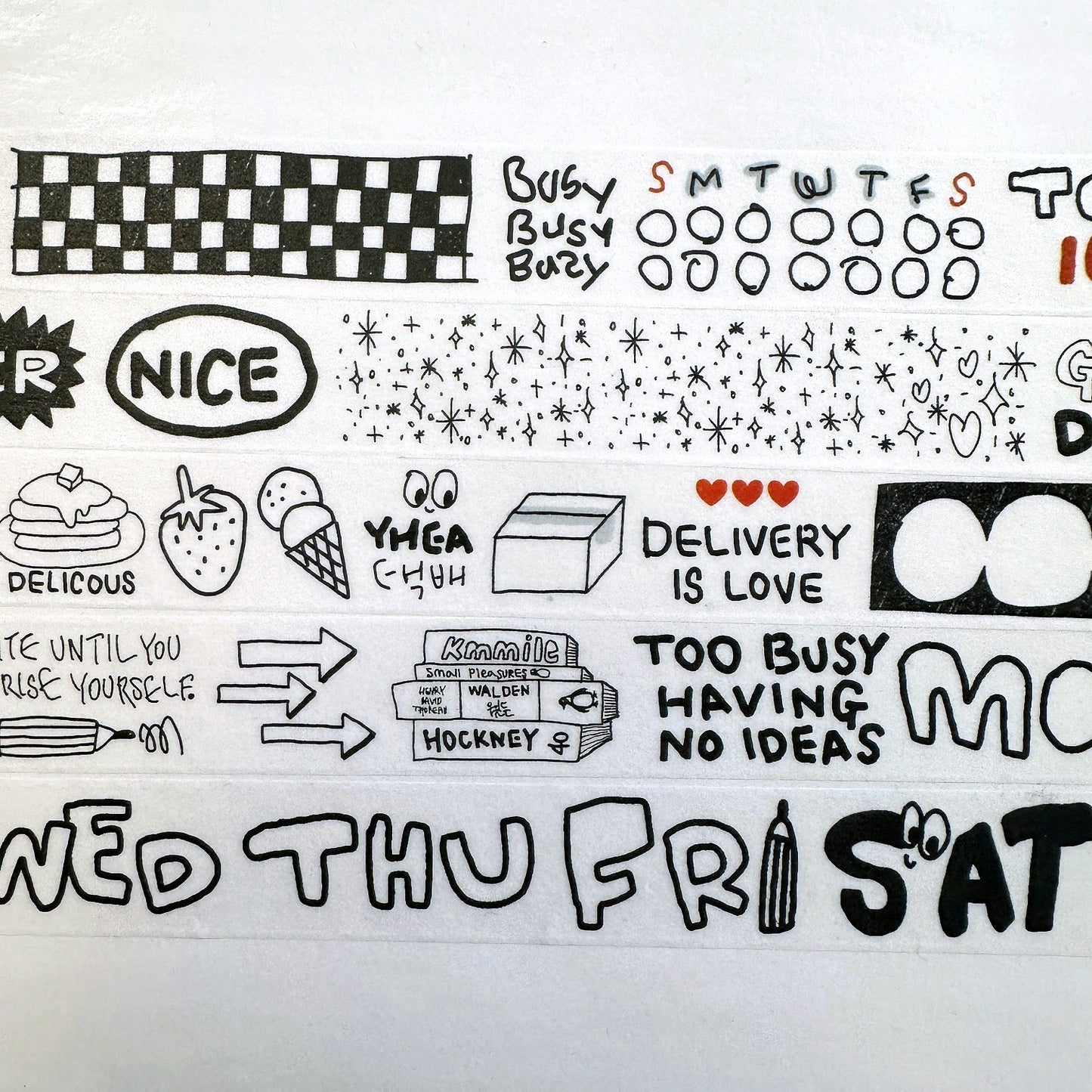 KMMILE - The Sun Came Up Today masking tape SAMPLES (1 meter)