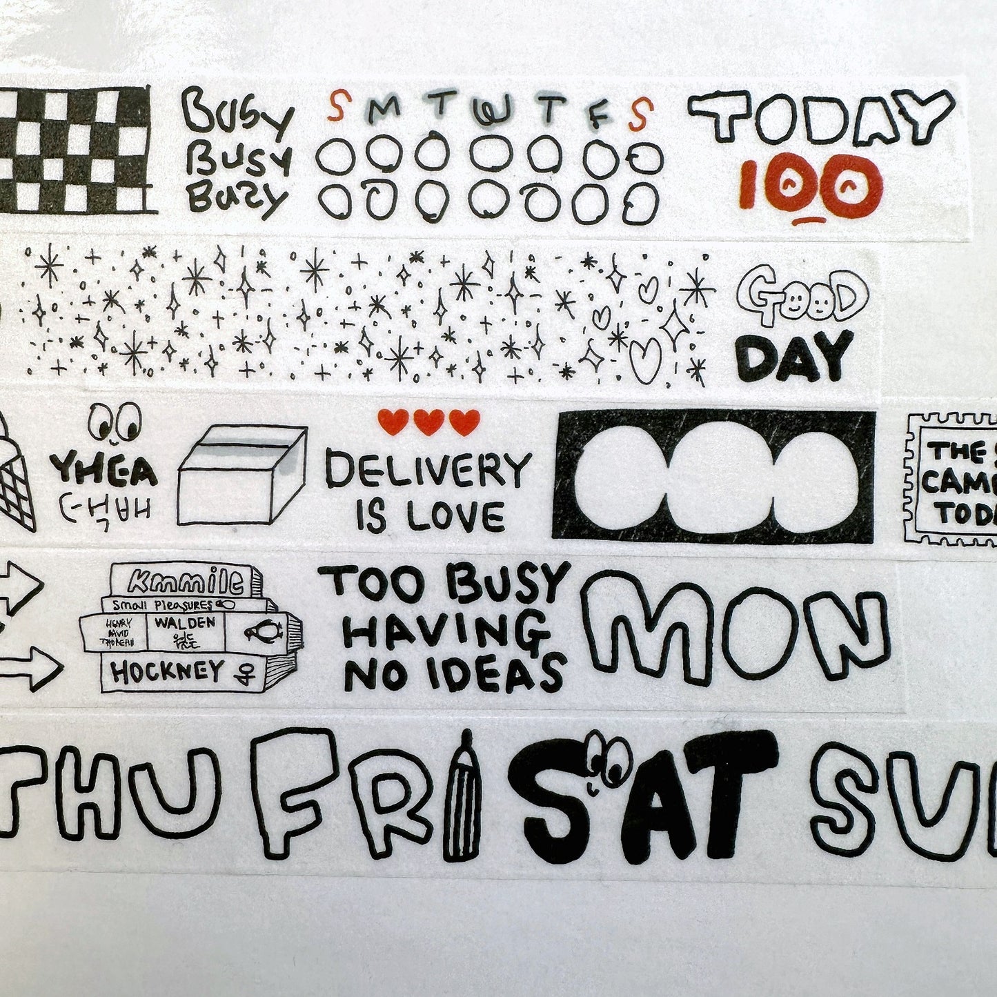 KMMILE - The Sun Came Up Today masking tape SAMPLES (1 meter)