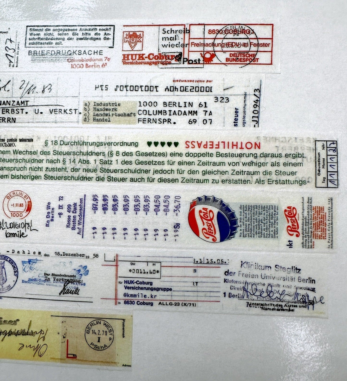 KMMILE - Berlin Paper and Mail Layered Together, ver. 01 & 02 masking tape SAMPLES