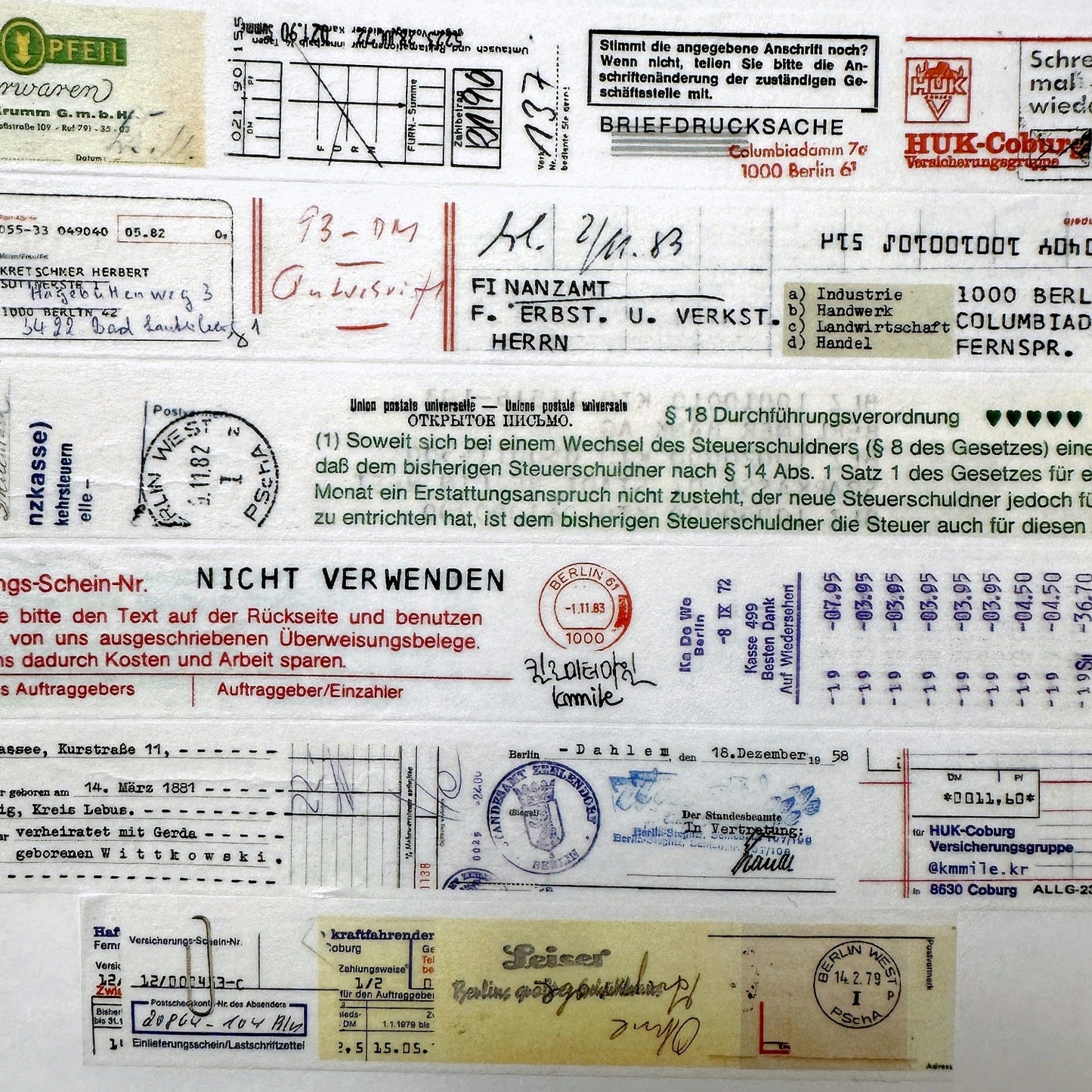 KMMILE - Berlin Paper and Mail Layered Together, ver. 01 & 02 masking tape SAMPLES