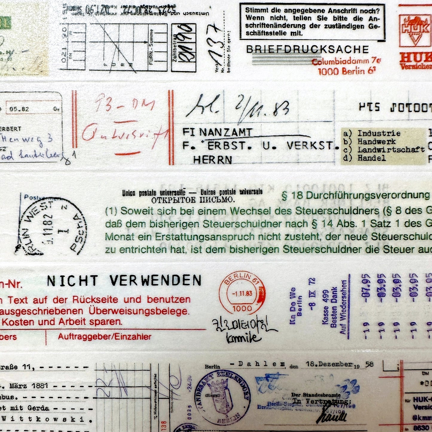 KMMILE - Berlin Paper and Mail Layered Together, ver. 01 & 02 masking tape SAMPLES