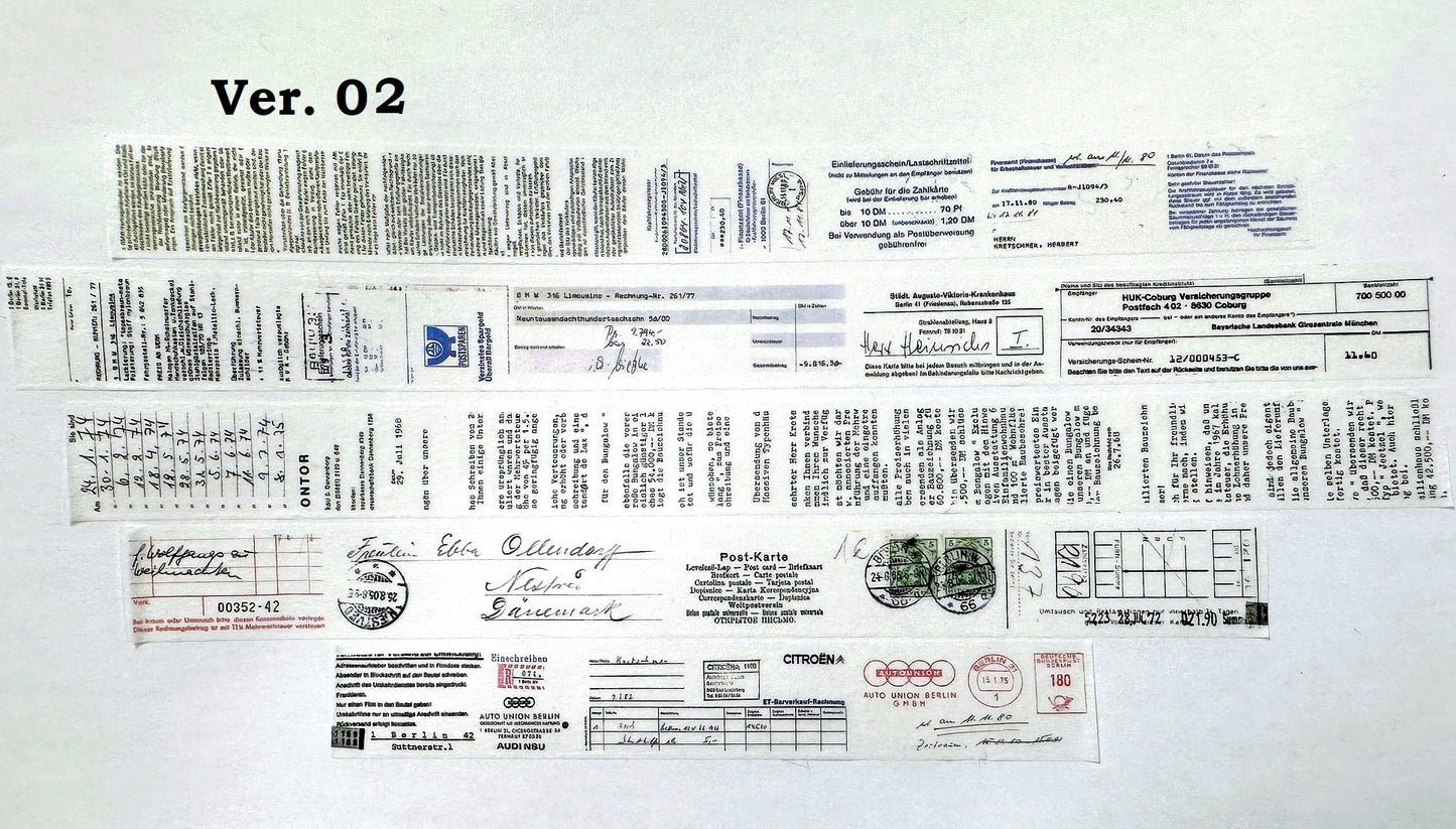 KMMILE - Berlin Paper and Mail Layered Together, ver. 01 & 02 masking tape SAMPLES