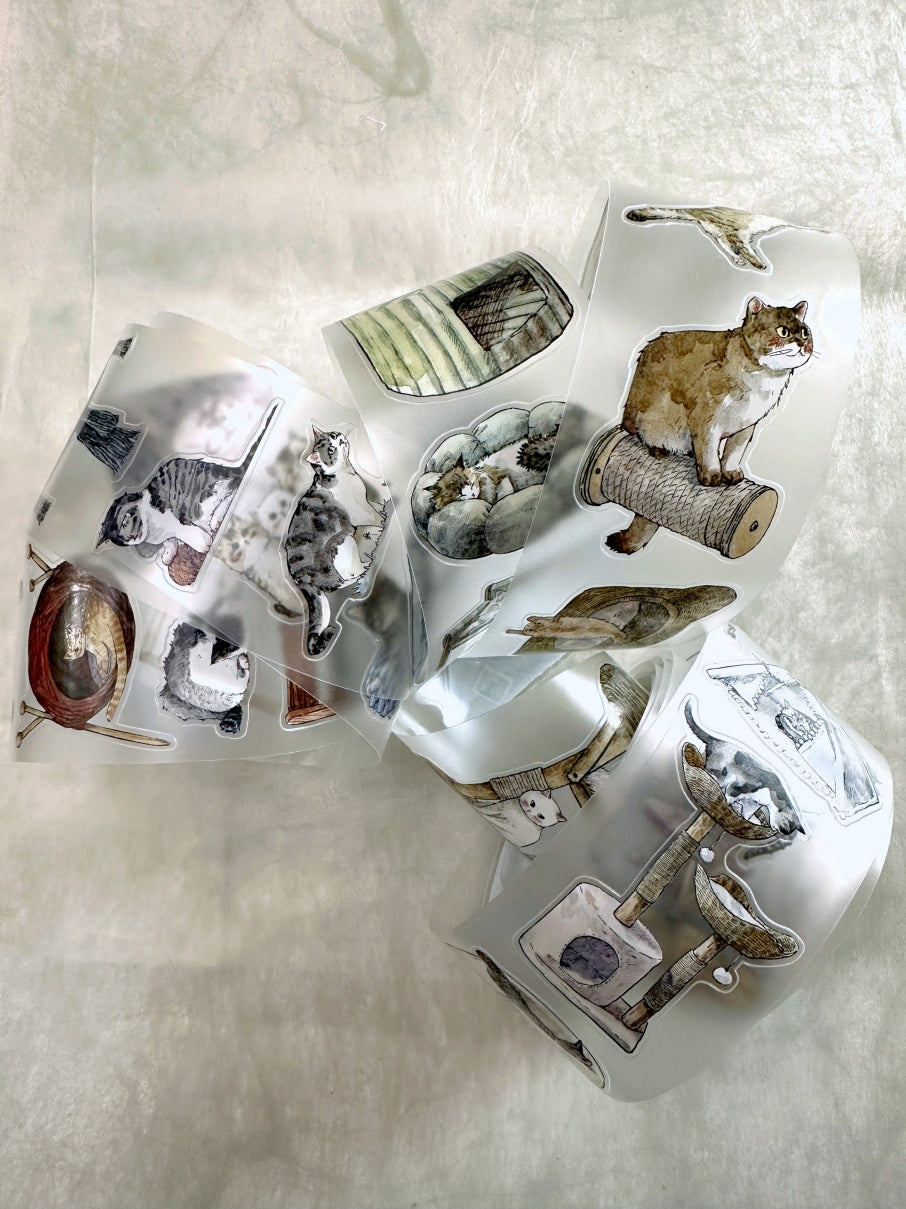 Kaixun - Cozy Cat Nooks kiss-cut PET tape (4.5 cm x 333 cm) SAMPLES