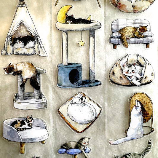 Kaixun - Cozy Cat Nooks kiss-cut PET tape (4.5 cm x 333 cm) SAMPLES