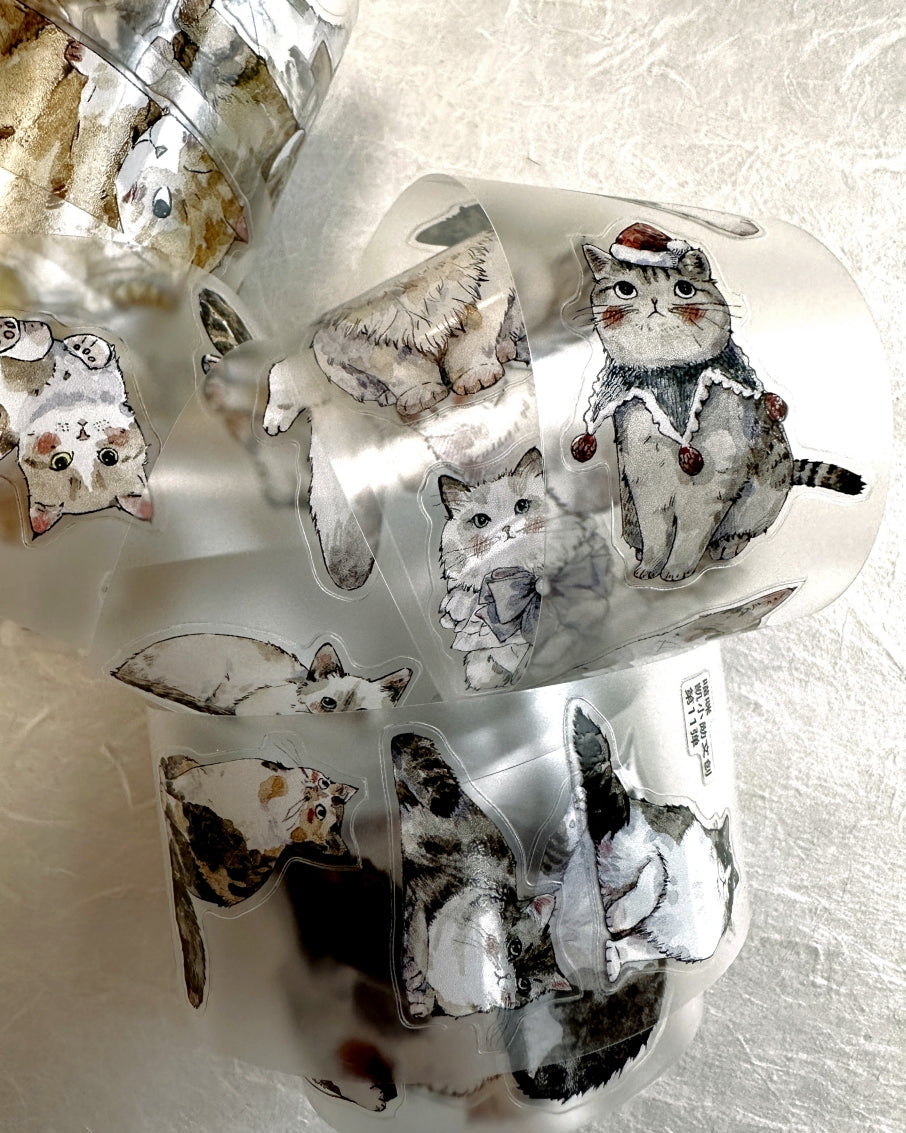 Kaixun - Meow Moi! Fluffy kiss-cut PET & washi tape (3.5 cm x 250 cm) SAMPLES