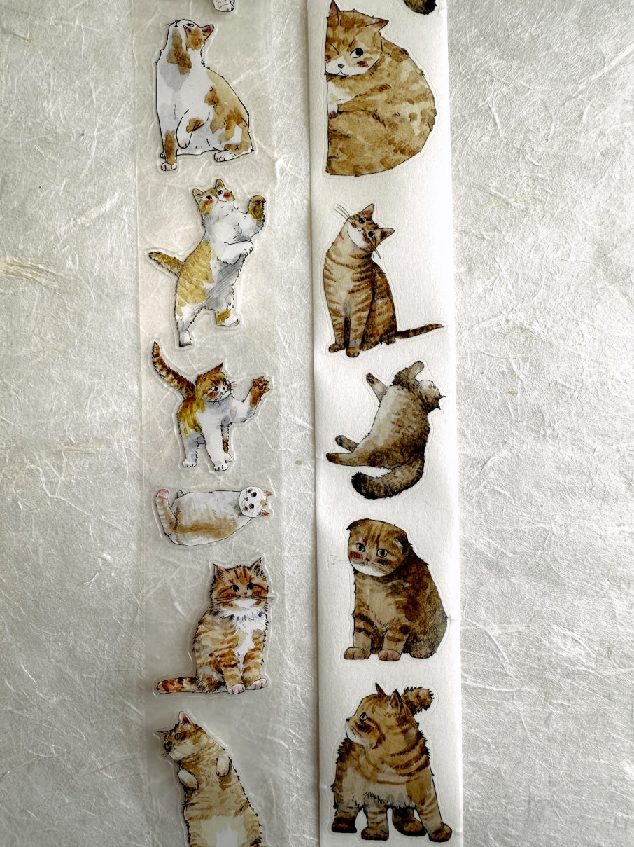 Kaixun - Meow Moi! Fluffy kiss-cut PET & washi tape (3.5 cm x 250 cm) SAMPLES