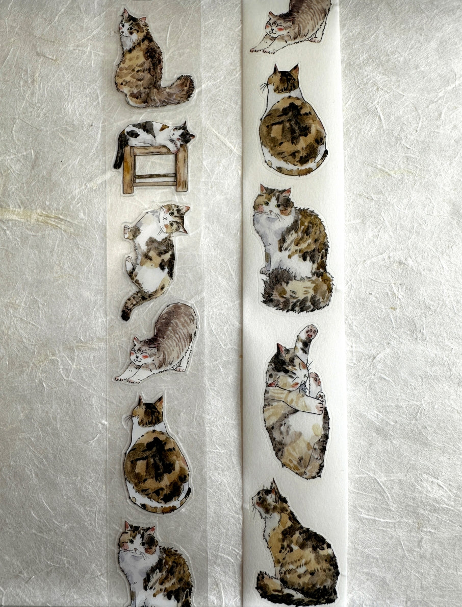 Kaixun - Meow Moi! Fluffy kiss-cut PET & washi tape (3.5 cm x 250 cm) SAMPLES