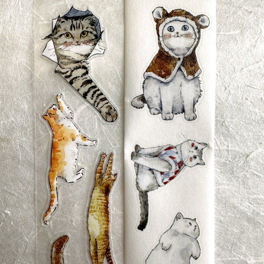 Kaixun - Meow Moi! Fluffy kiss-cut PET & washi tape (3.5 cm x 250 cm) SAMPLES
