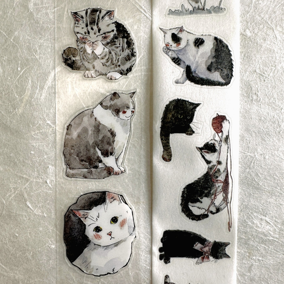Kaixun - Meow Moi! Fluffy kiss-cut PET & washi tape (3.5 cm x 250 cm) SAMPLES