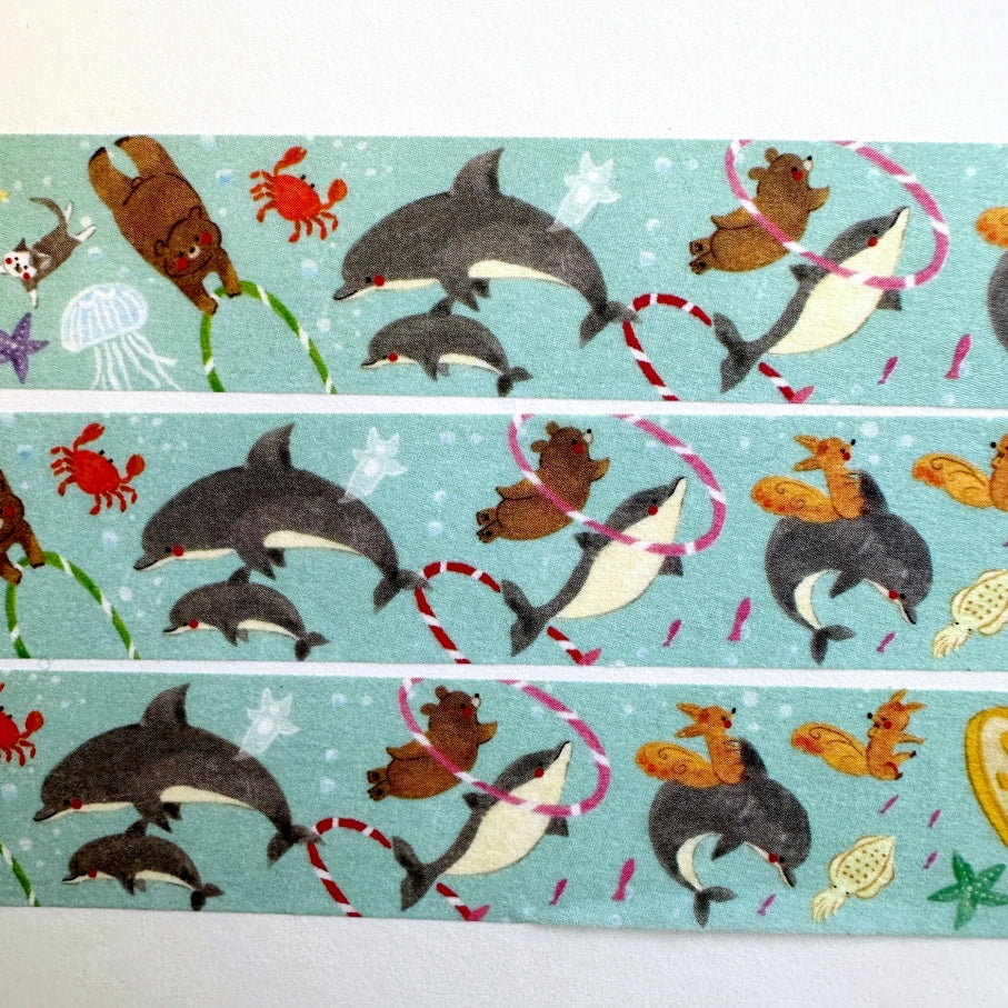 Keibunsha/MeriBUN - Dolphin and Red Cheeks washi tape SAMPLES