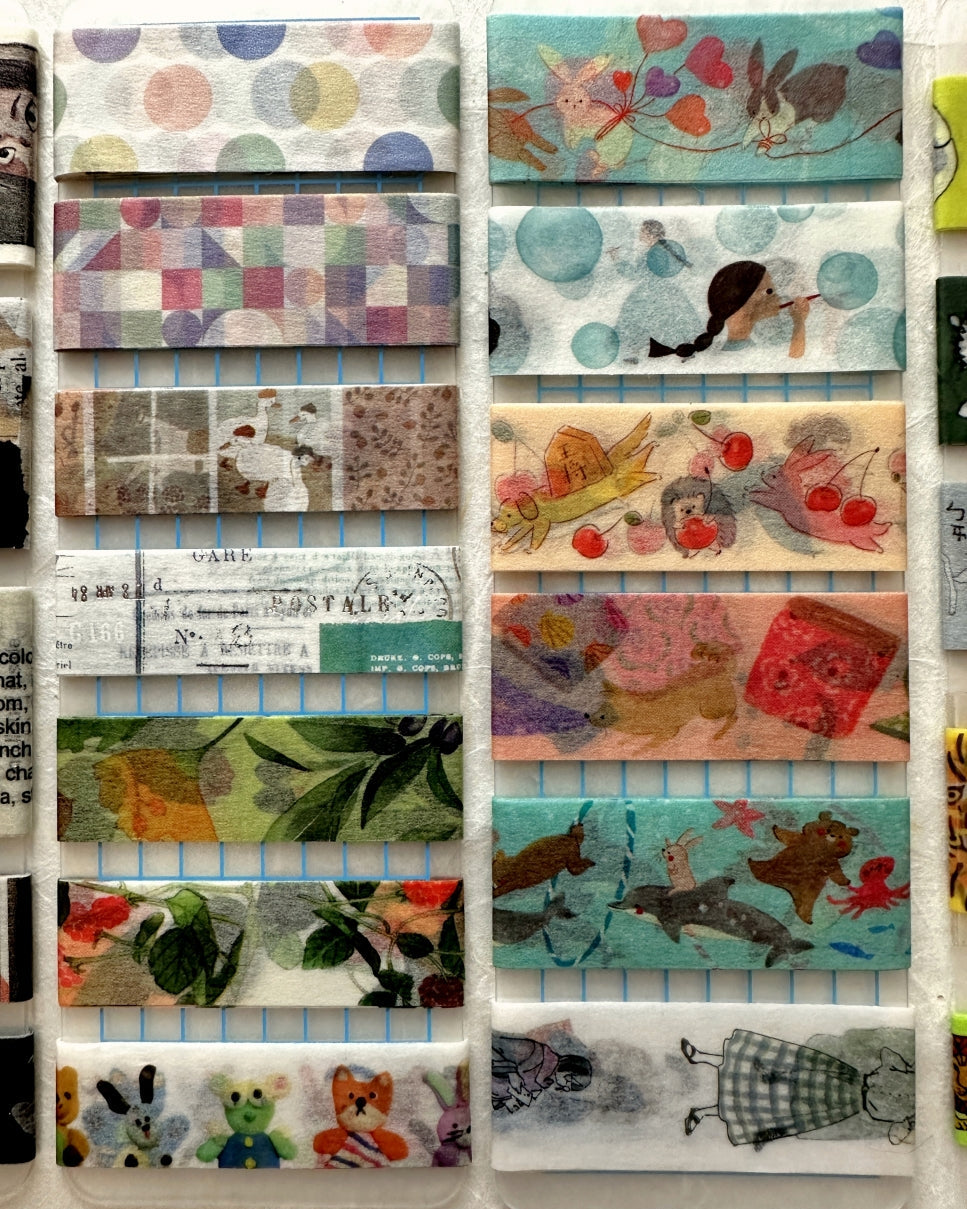 Keibunsha/MeriBUN - Dolphin and Red Cheeks washi tape SAMPLES