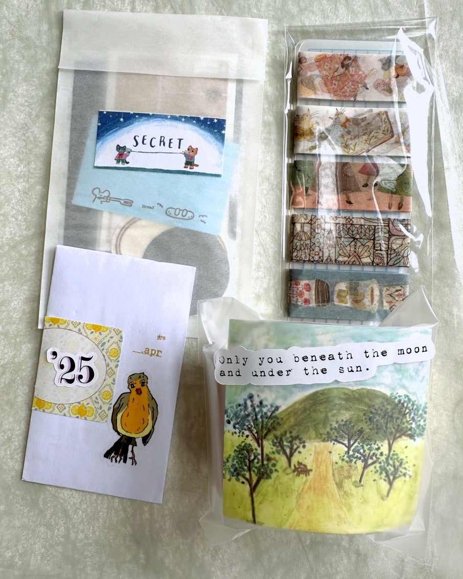 Keibunsha/MeriBUN - Treberol & Flower glassine sticky note rolls SAMPLES