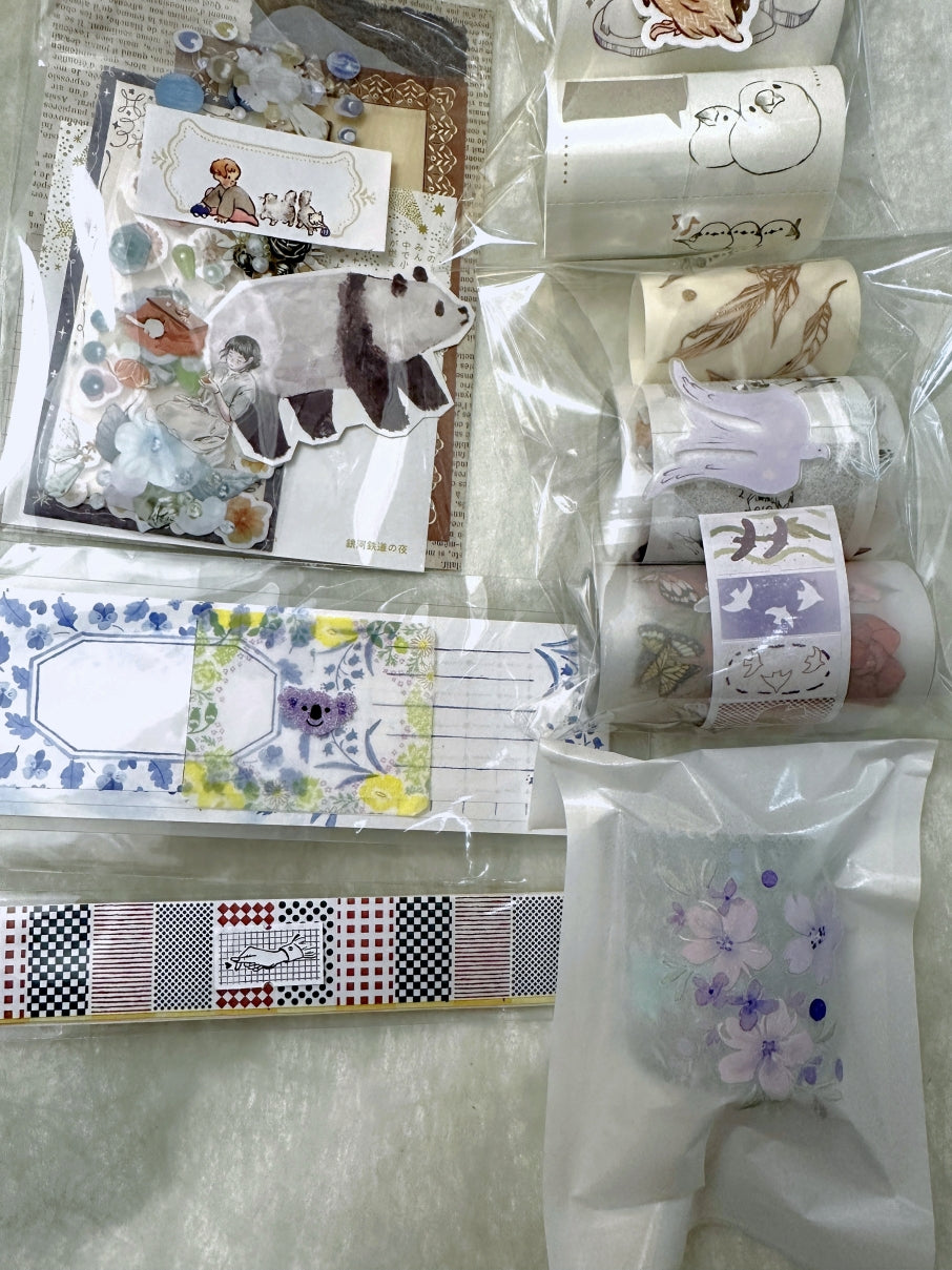Keibunsha/MeriBUN - Treberol & Flower glassine sticky note rolls SAMPLES