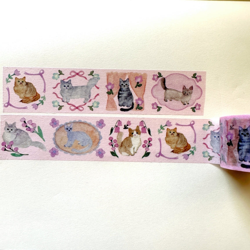 Kin.iro.hitode - Cat's Weekend washi tape SAMPLES
