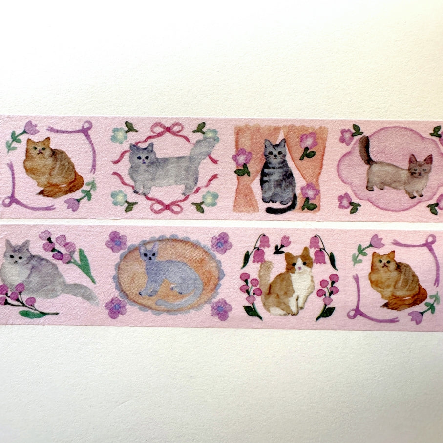 Kin.iro.hitode - Cat's Weekend washi tape SAMPLES