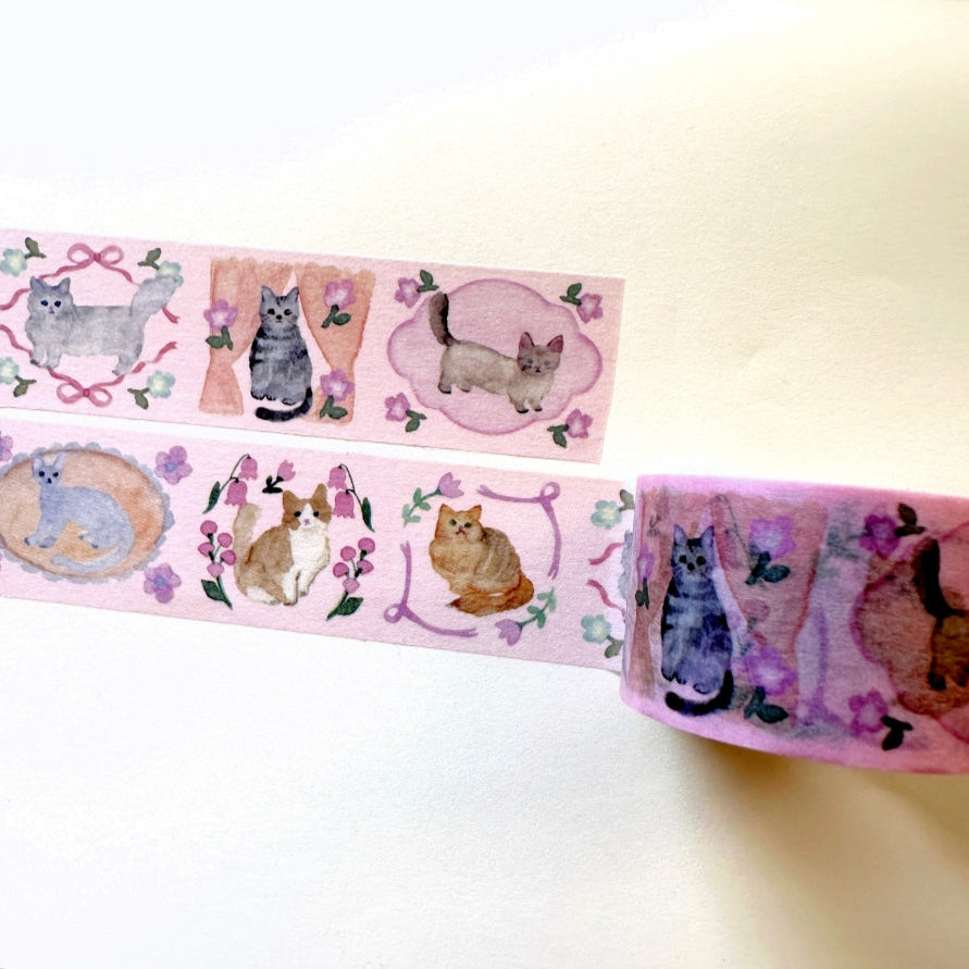 Kin.iro.hitode - Cat's Weekend washi tape SAMPLES