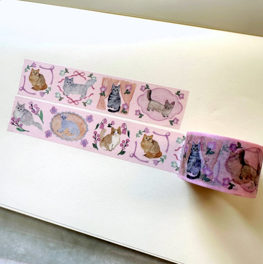 Kin.iro.hitode - Cat's Weekend washi tape SAMPLES