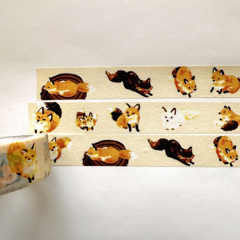 Kitsunebiyori - Fox & Starry Sky Ink washi tape SAMPLES