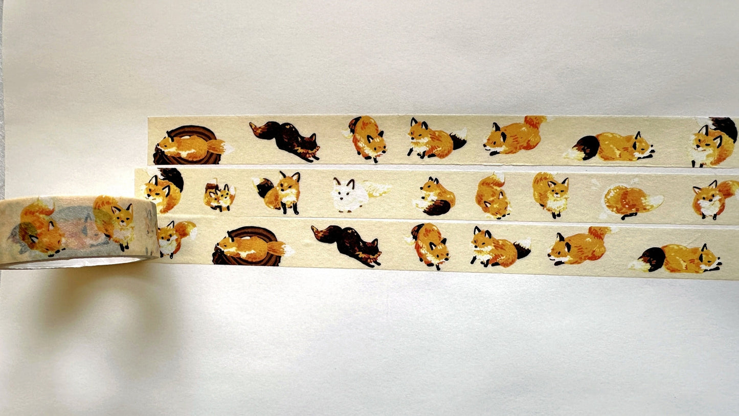 Kitsunebiyori - Fox & Starry Sky Ink washi tape SAMPLES