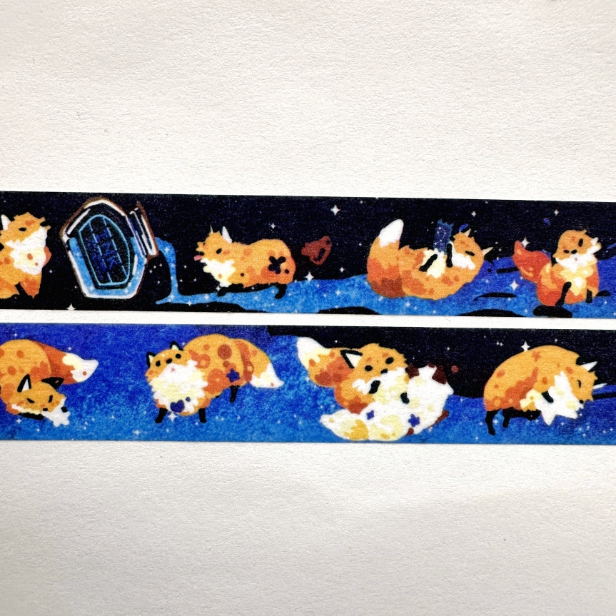 Kitsunebiyori - Fox & Starry Sky Ink washi tape SAMPLES