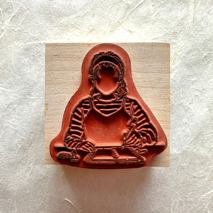 Kodomo No Kao - Notebook Girl rubber stamp [Pre-loved]